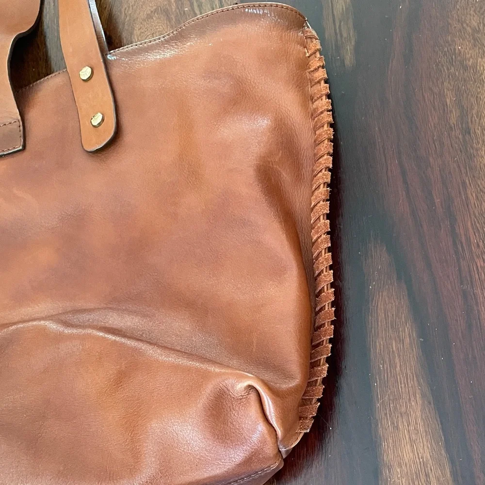 PIKOLINOS Cognac Leather & Suede Tote